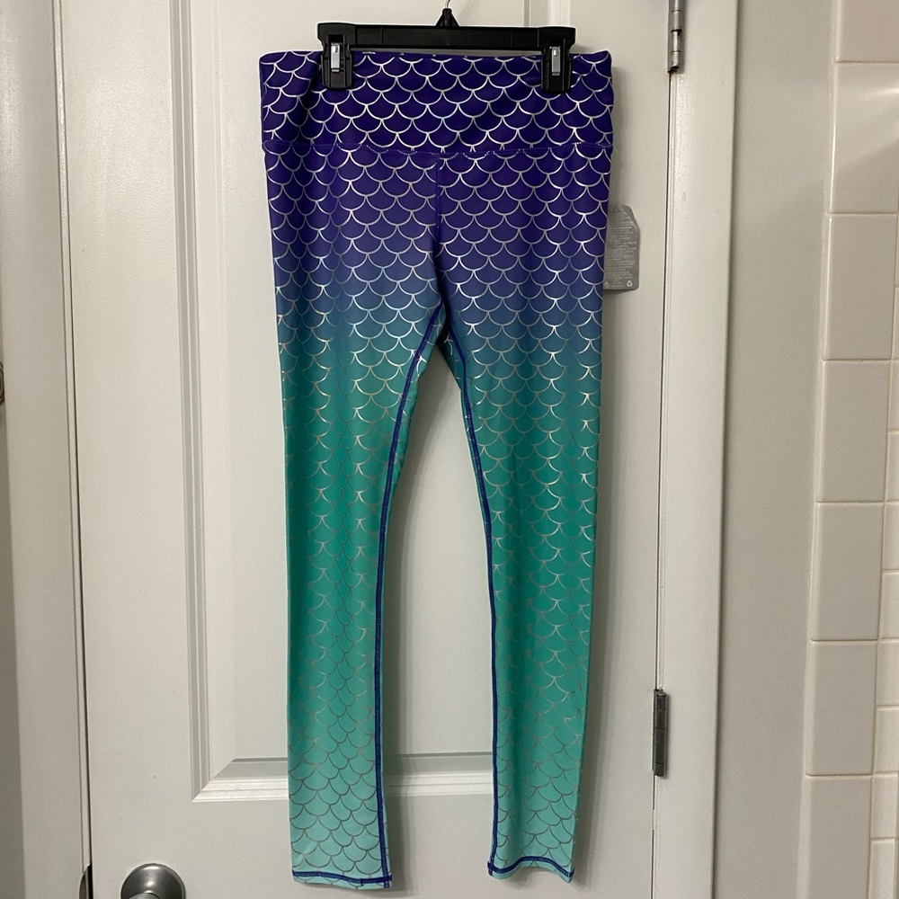 Disney Leggings Womens Small/Med Little Mermaid Ombre Scales Athleisure Pant New